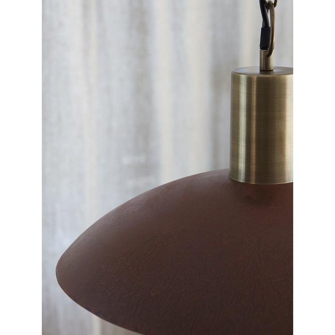 Industrialna rdzawa metalowa lampa wisząca Alton detal